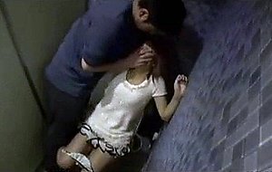 Japanese amateur wife in public restroom