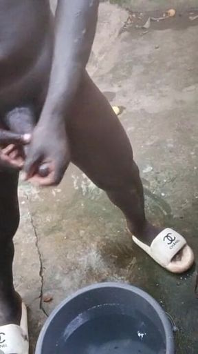 African Prince with Giant BBC Makes Sextape While in Wash Rooms