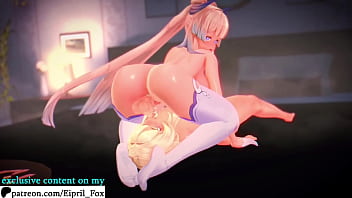 Futa Kokomi Fucks Lumine Genshin Impact Futanari Hentai 4K