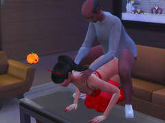 halloween bitch shemale slut does good to a client