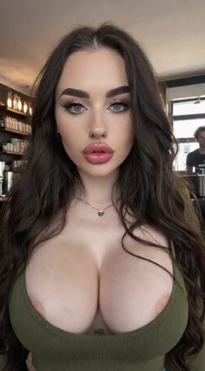 ahegao, titty drop, a woman exposing her, video created by AI