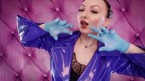 Asmr Video- Hot Sounding - Blue Nitrile Gloves Fetish Close up Video