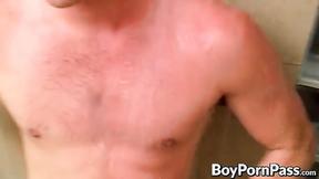 ”Gay lovers Alex & Jake sexy ass fucking while taking a shower”