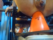 PV Straight Male Takes Huge Cone Stretch Preparing For  XL Knotted Stuffing