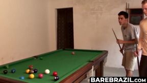 BareBrazil.com - Marcus P and Tj playing billiards turns to fucking session