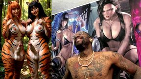 transgender furries getting hard having fun in nature, ai generated
