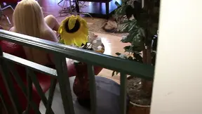 Blonde slut loves a fat black cock up her tight black-ass