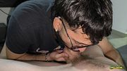 Kneeling & Horny: Sniffing My Boyfriend’s Bulge Till I Cum on His Cock & Swallow Both Loads
