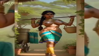 Indian village sexy girl&#039;s Ai stable transformation
