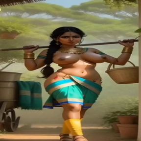 Indian village sexy girl&#039;s Ai stable transformation