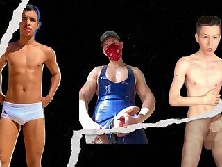 COMPILATION SPEEDO SHORT SINGLET BULGE PVC RUBBER SPORTS UNDERWEAR FETISH HORNY GUYS BIG DICK