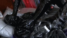 Rubber and plastic couple fucking in fetish heaven - Part 3 - Master's breath control game