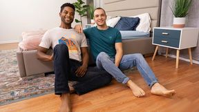 Two guys shine in an amateur gay interracial scene