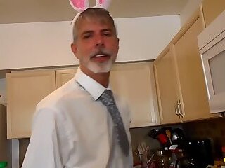 Hairy Daddy Jerks Off In The Bathroom