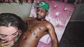Tattooed muscular man wrecks her holes