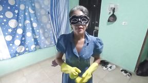 I Hired the Maid and Ended up Fucking Her Since My Wife Is in Another Room on a Video Call