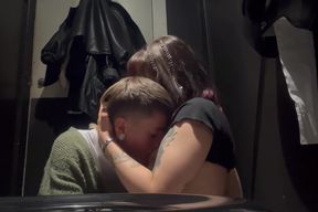 Hot Lesbians Kissing & Making Out In A Public Bar Bathroom.. (of Girlsonfilm333)