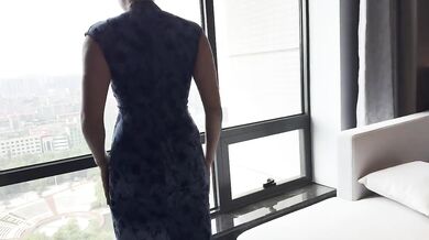 MILF Chinese Wife Amateur In Qipao Dress Teaser Couple Blowjob Creampie Homemade