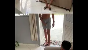 MY NEIGHBOR CAME TO ASK ME FOR HELP AND CAUGHT ME JERKING OFF HE SUCKED ME UNTIL I CUM