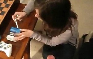 Smoking and gives a bj at the same time