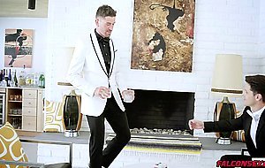 Groom Chris Damned sucks on Groomsman Devins big dick