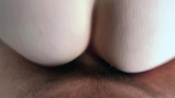 Leather Boot Babe in Stockings Takes Massive Cumshot on Boots