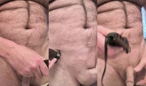 Ladyboy small cock trimmed raw balding 50yo haircut amateur solo rough play