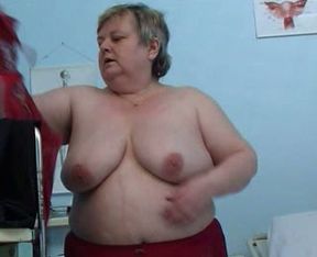 Old fatty with short hair and huge saggers gonna masturbate in the hospital