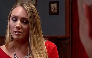 Blonde is tied and anal fucked in bar