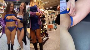 une copine et moi meme en pleine exhibition dans un magasin