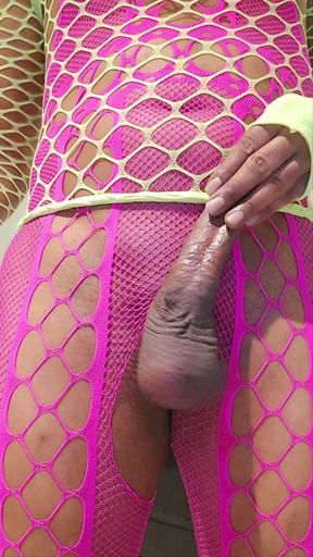 My Neighbor Insults Me and Spits on Me in Front of the Front Door While I Show off Like a Pink Net Slut