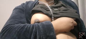 Submissive Trans BBW Goth Plays with Herself for Her Domme