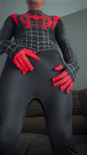 Miles Morales Spider-man Cosplay Jerking off and Cumming