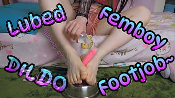 4k | Lubed Femboy DILDO Footjob! (Teaser)