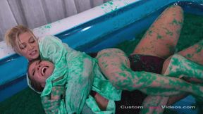 Serene and Candice Jello Wrestling [4k]