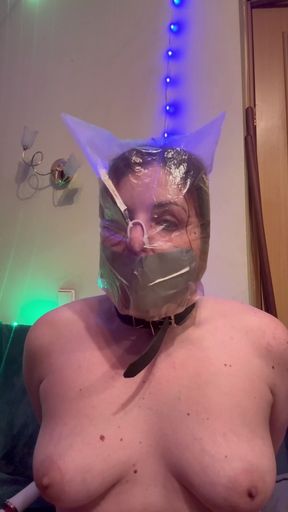 Swimcap, Plastic Bag, Duct Tape and Nose Clamp