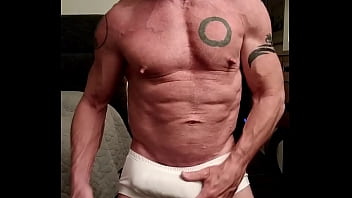 LA Dave shows off his cock in white underwear