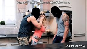 Thieves steal his cock during a wild foursome