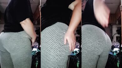 Thick curvy mom squeezes into tight yoga pants