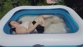White Top Going Transparent in the Water.
