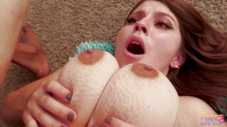 Hardcore video of busty big natural tits girl sucking dick after getting butthole by big dick
