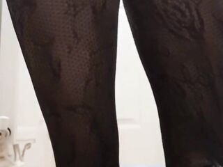big beautiful woman Black Legs In Stocking & Heels