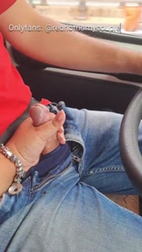 Cumshot on the road with my help