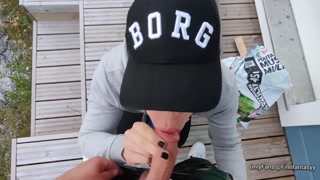 Hot Backyard Blowjob Cum in Mouth