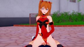 Asuka cowgirl : Neon Genesis Evangelion hentai parody