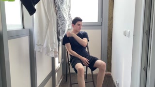 two young guys fuck on the balcony