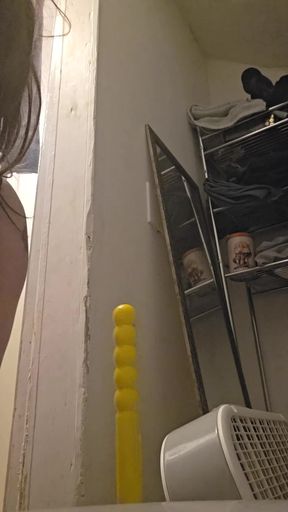 Extreme humiliation deep throat slave gets object inserted while spitting