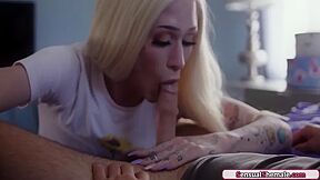 Small Tits Tattooed Trans Jenna Gargles Barebacked By A Guy