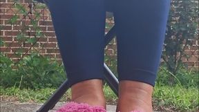 Hot Pink pedi in Stinky Dirty Slippers