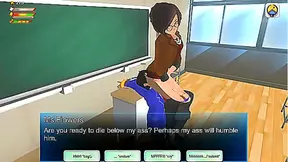 Dominant School Mistress Teaches Lesson with Steamy Golden Punishment